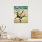 Retro Lily van de Vallei Mei Geboorte Maand Bloem Poster (Keuken)