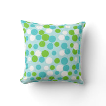 Retro Lime Aqua Stippen Zomer Worp Kussen