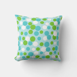 Retro Lime Aqua Stippen Zomer Worp Kussen