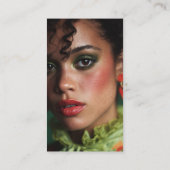 Retro Lime Coral Makeup Artist 2 Photos Qr Code Visitekaartje (Achterkant)