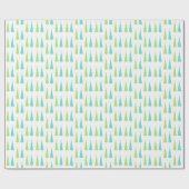 Retro Lime Green- en Blauwgroen blauw kerstbomen Cadeaupapier (Vlak)