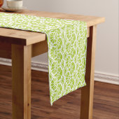 Retro Lime Green Floral Pattern Korte Tafelloper (Voorbeeld)