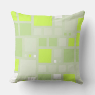 Retro Lime Green Squares Patroon Kussen