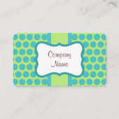 Retro Lime Turquoise Stippen Aangepaste Visitekaar Visitekaartje (Voorkant)