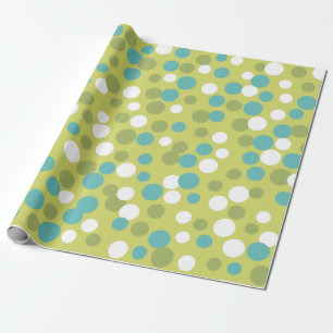 Retro Lime Turquoise Verjaardagsfeest Inpakpapier