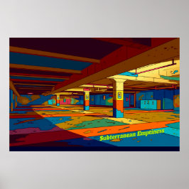 Retro Liminal Space Concept Digitale Kunst Poster