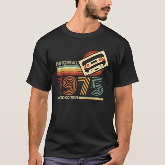 Retro Limited Edition 1975 Cassettebandje 50th T-shirt (Voorkant)