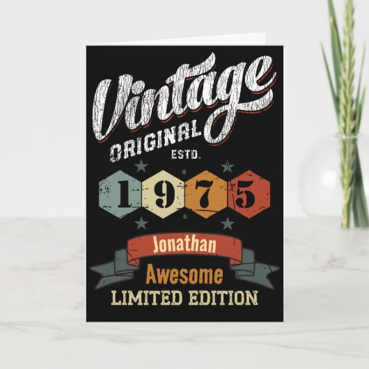 Retro Limited Edition Verjaardag Kaart voor hem of (Voorkant)