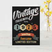 Retro Limited Edition Verjaardag Kaart voor hem of (Gele Bloem)