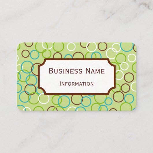 Retro-Limoen-cirkels Visitekaartje (Voorkant)