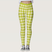 Retro Limoen Diamond Pattern Leggings (Voorkant)