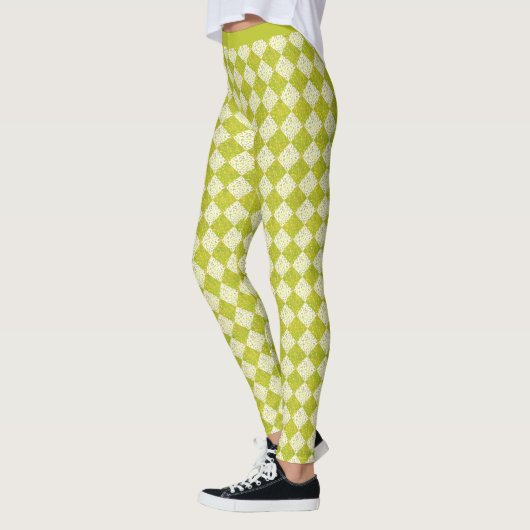 Retro Limoen Diamond Pattern Leggings (Links)