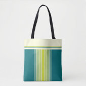 Retro Limoen en Aqua "Surfboard" Gestreept Tas (Voorkant)