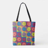 Retro limoen en koraal Pickleballen Canvas tas (Achterkant)