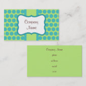 Retro Limoen Turquoise Stippen Aangepaste Visiteka Visitekaartje (Voorkant / Achterkant)