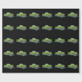 Retro Limoengroene Cabrio Sportwagen Cadeaupapier (Vlak)