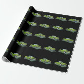 Retro Limoengroene Cabrio Sportwagen Cadeaupapier (Uitgerold)