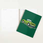 Retro limoengroene open sportwagen planner (Display)