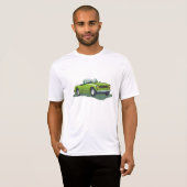 Retro limoengroene open sportwagen t-shirt (Voorkant volledig)
