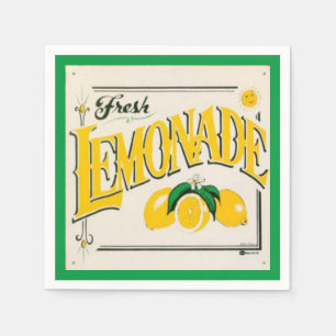 Retro limonade bordje citroen zomer fruit servet