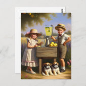 Retro limonade stand hebben een goede zomer briefkaart (Voorkant / Achterkant)