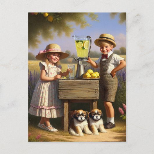 Retro limonade stand hebben een goede zomer briefkaart (Voorkant)