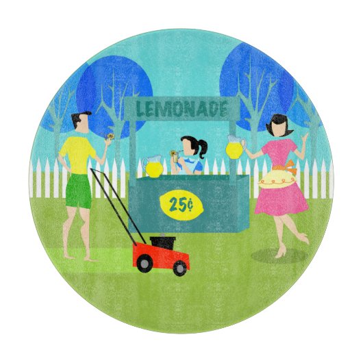 Retro limonade-standaard rondopsnijraad snijplank (Voorkant)