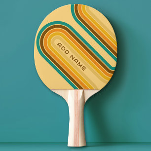 Retro Line Arch met Aardse Kleuren - Aangepaste Na Tafeltennisbatje