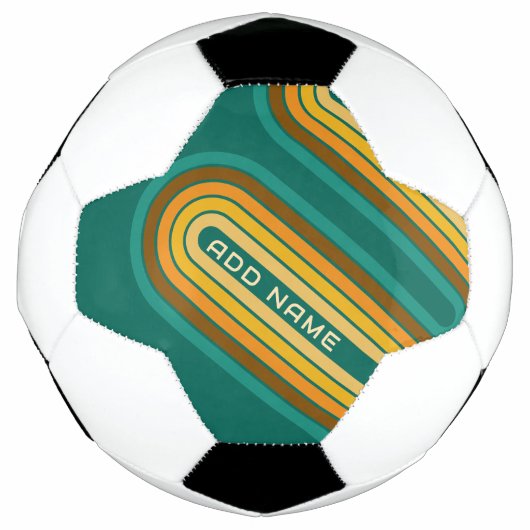 Retro Line Arch met Aardse Kleuren - Aangepaste Na Voetbal (Voorkant)