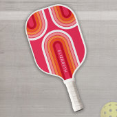 Retro Line Arch met Hot Pink Oranje - Monogram Pickleball Paddle