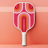 Retro Line Arch met Hot Pink Oranje - Monogram Pickleball Paddle