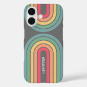 Retro Line Arch Pastel Rainbow-kleuren Aangepaste  Case-Mate iPhone Case (Achterkant)
