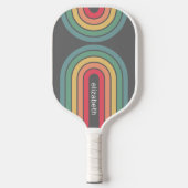 Retro Line Arch Pastel Rainbow-kleuren Aangepaste  Pickleball Paddle (Voorkant)