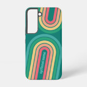 Retro Line Arch Pastel Rainbow-kleuren Aangepaste  Samsung Galaxy Hoesje (Achterkant)