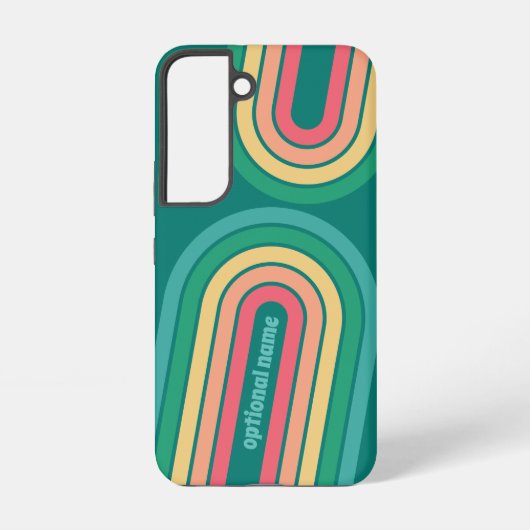 Retro Line Arch Pastel Rainbow-kleuren Aangepaste Samsung Galaxy Hoesje (Achterkant)