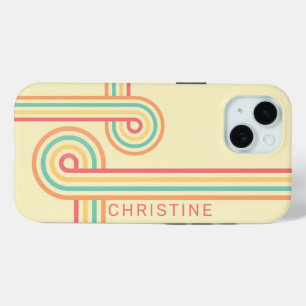 Retro Line Art Groovy iPhone 15 Case