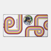 Retro Line Art Hond Foto Bureaumat (Voorkant)