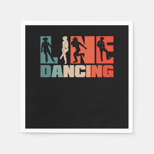 Retro Line Dansend  Western Land Dance Servet (Voorkant)