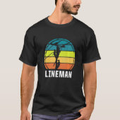 Retro Lineman  Linewerker Elektrische Inrichting T-shirt (Voorkant)