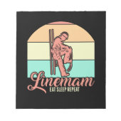 Retro  Lineman Notitieblok (Voorkant)