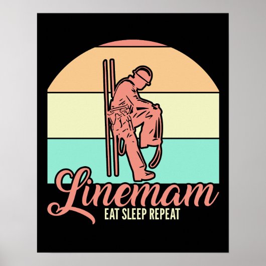 Retro  Lineman Poster (Voorkant)