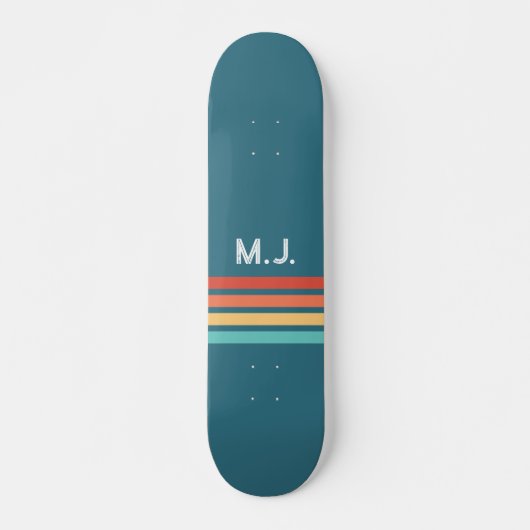 Retro Lines '70s '80s en Monogram Skateboard (Voorkant)