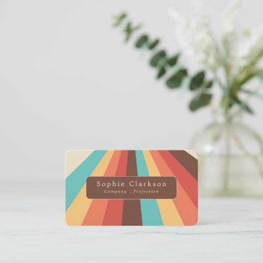 Retro Lines Visitekaartje (Staand voorkant)