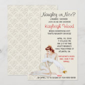 Retro Lingerie Shower-uitnodiging Kaart (Voorkant / Achterkant)