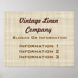 Retro linnen grote poster bord