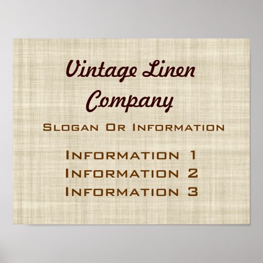 Retro linnen grote poster bord (Voorkant)