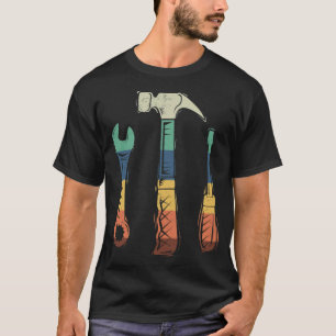 Retro  Linocut piratenschip verjaardag verjaardags T-shirt