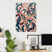 Retro Lint Abstract Patroon Poster (Thuiskantoor)