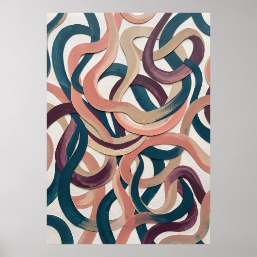 Retro Lint Abstract Patroon Poster (Voorkant)