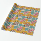 Retro Lint Kerstcadeauverpakking Cadeaupapier (Uitgerold)